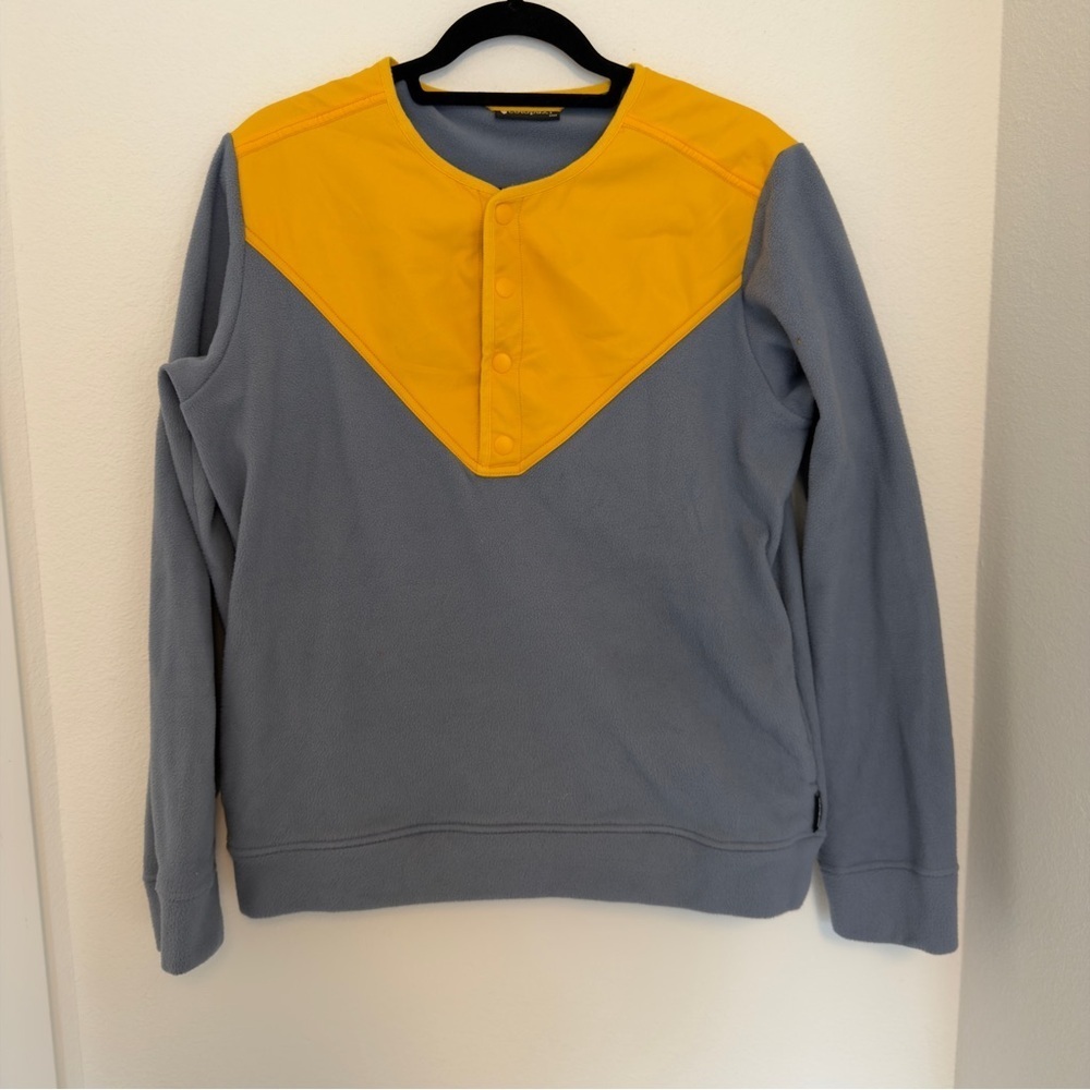 Cotopaxi Sabado Henley Pullover Fleece Yellow Gray Size Medium Unisex Adults